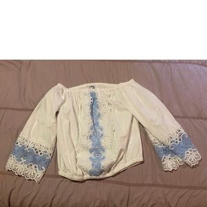 Long sleeve off the shoulder top